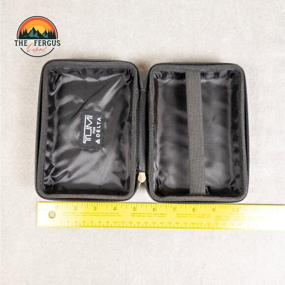 TUMI For Delta Amenity Travel Bag Hard Shell Toiletry Kit Case Gray With Mask - Picture 5 of 13